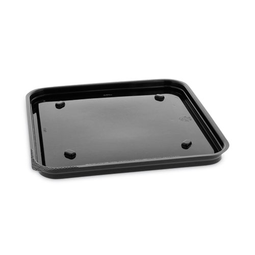 Picture of Recycled Plastic Container, 6 x 6 Brownie Container, 7.5 x 7.5 x 0.56, Black, Plastic, 195/Carton