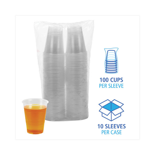 Picture of Translucent Plastic Cold Cups, 10 oz, 100/Sleeve, 10 Sleeves/Carton