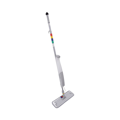 Picture of Bucketless Microfiber Mop System, 5 x 18 Blue Microfiber Head, 59" Gray Aluminum/Polypropylene Handle