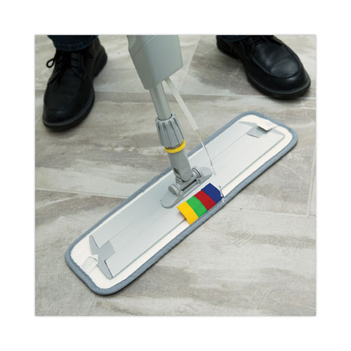 Picture of Bucketless Microfiber Mop System, 5 x 18 Blue Microfiber Head, 59" Gray Aluminum/Polypropylene Handle