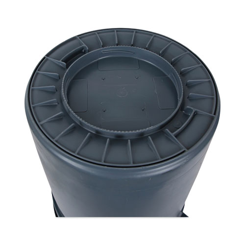 Picture of Round Waste Receptacle, 32 gal, Linear-Low-Density Polyethylene, Gray