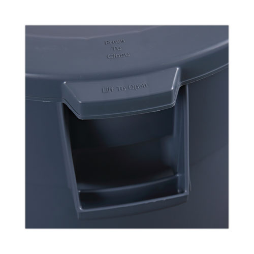 Picture of Lids for 32 gal Waste Receptacle, Flat-Top, Round, Plastic, Gray