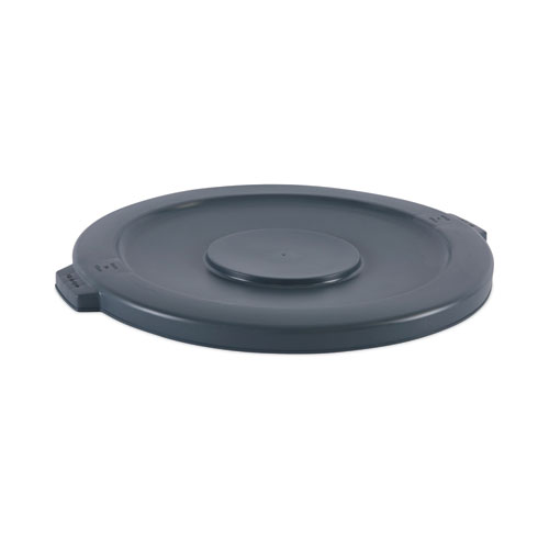 Picture of Lids for 44 gal Waste Receptacles, Flat-Top, Round, Plastic Gray