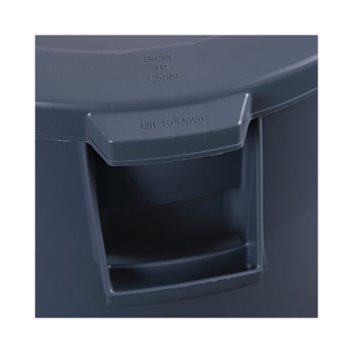 Picture of Lids for 44 gal Waste Receptacles, Flat-Top, Round, Plastic Gray