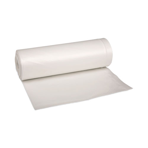 Picture of Low-Density Waste Can Liners, 33 gal, 0.6 mil, 33" x 39", White, Perforated Roll, 25 Bags/Roll, 6 Rolls/Carton