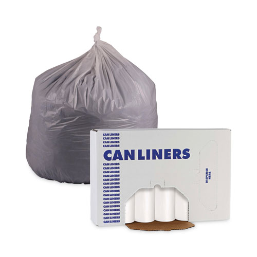 Picture of Low-Density Waste Can Liners, 55 gal, 0.5 mil, 38" x 58", White, Perforated Roll, 10 Bags/Roll, 10 Rolls/Carton