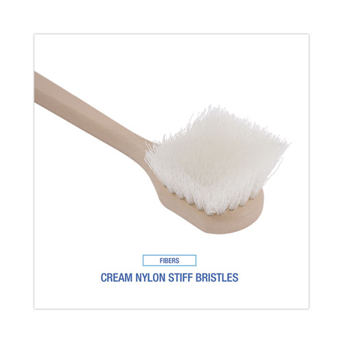 Picture of Utility Brush, Cream Nylon Bristles, 5.5" Brush, 14.5" Tan Plastic Handle