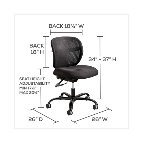 Picture of Vue Intensive-Use Mesh Task Chair, Supports Up to 500 lb, 18.5" to 21" Seat Height, Black Vinyl Seat/Back, Black Base