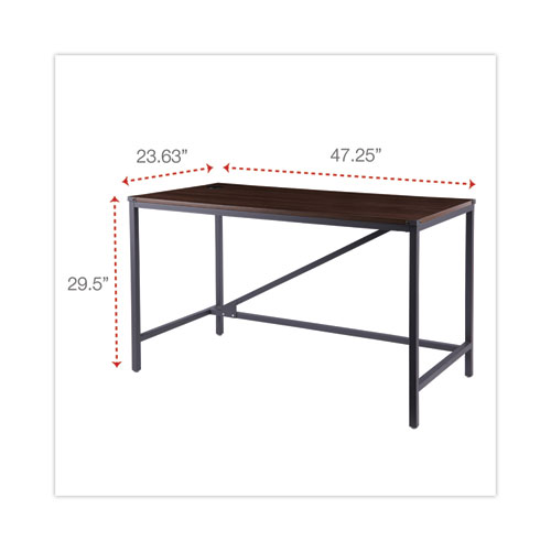 Picture of Industrial Series Table Desk, 47.25" x 23.63" x 29.5", Modern Walnut