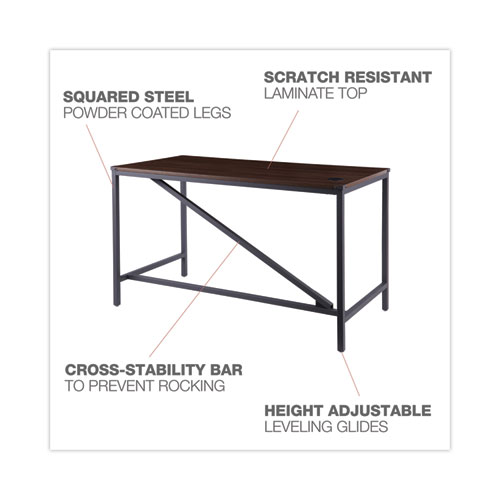 Picture of Industrial Series Table Desk, 47.25" x 23.63" x 29.5", Modern Walnut