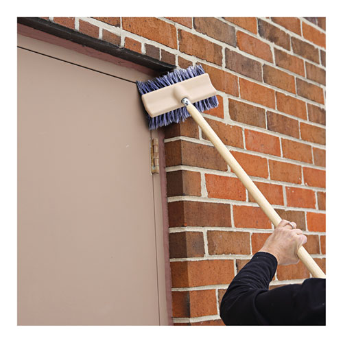 Picture of Dual-Surface Vehicle Brush, Black Polypropylene Bristles, 10" Brush, Brown Plastic Handle