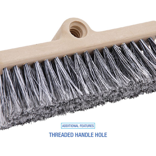 Picture of Dual-Surface Vehicle Brush, Black Polypropylene Bristles, 10" Brush, Brown Plastic Handle