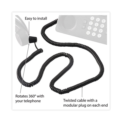 Picture of Twisstop Detangler with Coiled, 25-Foot Phone Cord, Black