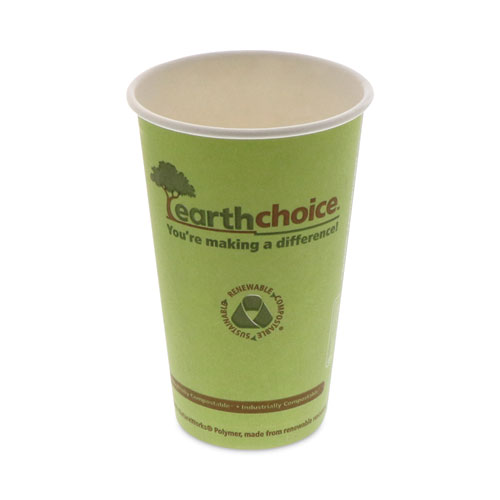 Picture of EarthChoice Compostable Paper Cup, 16 oz, Green, 1,000/Carton