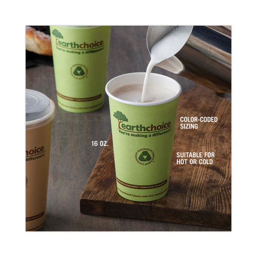 Picture of EarthChoice Compostable Paper Cup, 16 oz, Green, 1,000/Carton