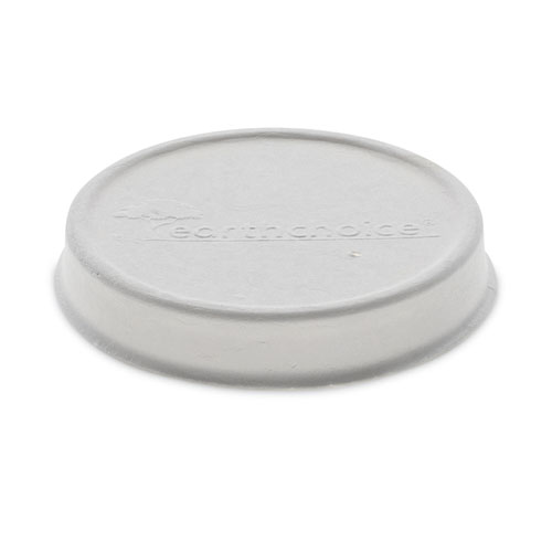 Picture of EarthChoice Compostable Soup Cup Lid, For 8 oz to 16 oz Soup Cups, 4" Diameter, Natural, Sugarcane, 500/Carton
