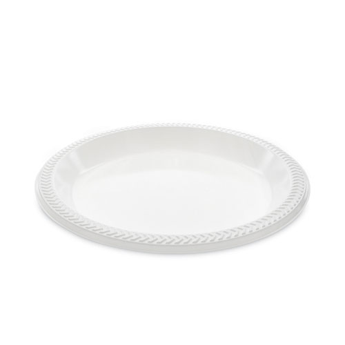 Picture of Meadoware Impact Plastic Dinnerware, Plate, 10.25" dia, White, 500/Carton