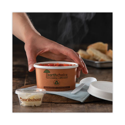 Picture of EarthChoice Compostable Soup Cup, Small, 8 oz, 3 x 3 x 3, Brown, Paper, 500/Carton