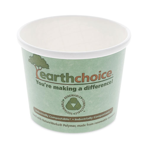 Picture of EarthChoice Compostable Soup Cup, Medium, 12 oz, 3.63" Diameter x 3.63"h, Teal, Paper, 500/Carton