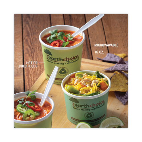 Picture of EarthChoice Compostable Soup Cup Large, 16 oz, 3.63" Diameter x 3.88"h, Green, Paper, 500/Carton