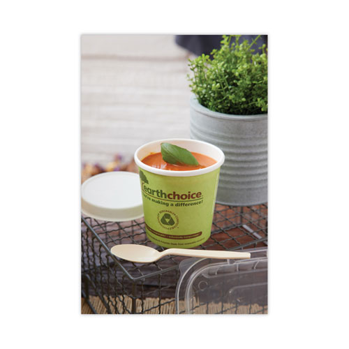 Picture of EarthChoice Compostable Soup Cup Large, 16 oz, 3.63" Diameter x 3.88"h, Green, Paper, 500/Carton