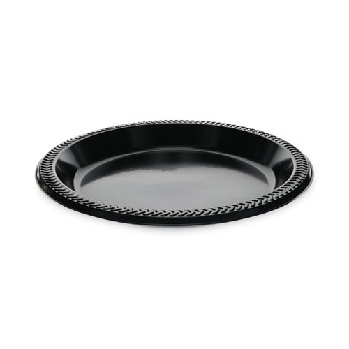 Picture of Prairieware Impact Plastic Dinnerware, Plate, 10.25" dia, Black, 500/Carton