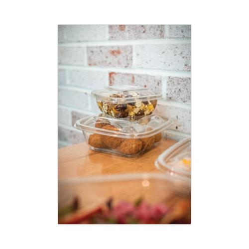 Picture of EarthChoice Square Recycled Bowl, 16 oz, 5 x 5 x 1.75, Clear, Plastic, 504/Carton
