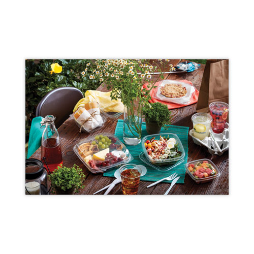 Picture of EarthChoice Square Recycled Bowl Flat Lid, 7.38 x 7.38 x 0.26, Clear, Plastic, 300/Carton