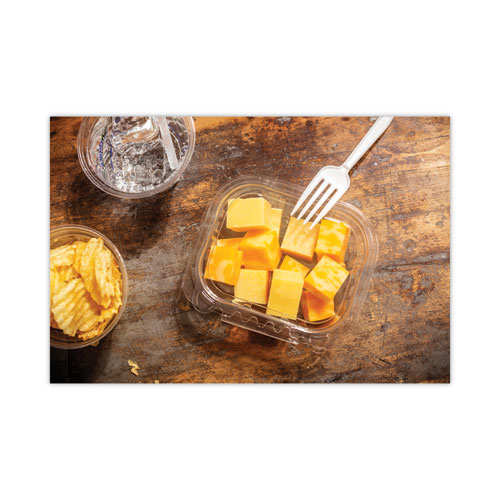 Picture of EarthChoice Tamper Evident Recycled Hinged Lid Deli Container, 16 oz, 5.38 x 4.5 x 2.63, Clear, Plastic, 304/Carton