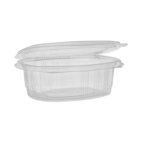 Picture of EarthChoice Recycled PET Hinged Container, 24 oz, 7.38 x 5.88 x 2.38, Clear, Plastic, 280/Carton