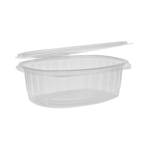 Picture of EarthChoice Recycled PET Hinged Container, 48 oz, 8.88 x 7.25 x 2.94, Clear, Plastic, 190/Carton