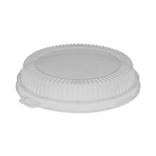 Picture of ClearView Dome-Style Lid with Tabs, Fluted, 8.88 x 8.88 x 0.75, Clear, Plastic, 504/Carton