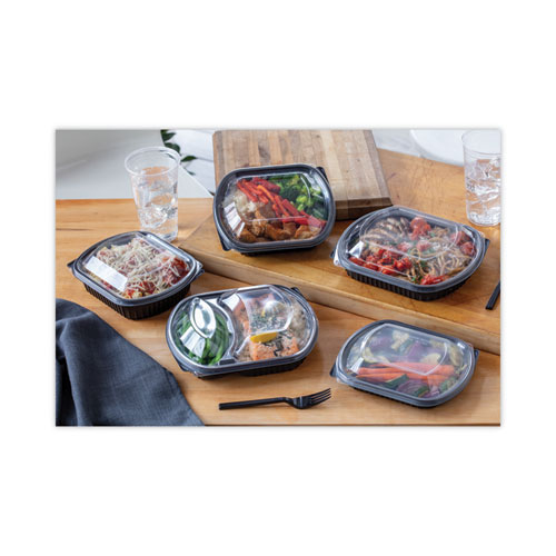 Picture of ClearView MealMaster Lid with Fog Gard Coating, Large Flat Lid, 9.38 x 8 x 0.38, Clear, Plastic, 300/Carton