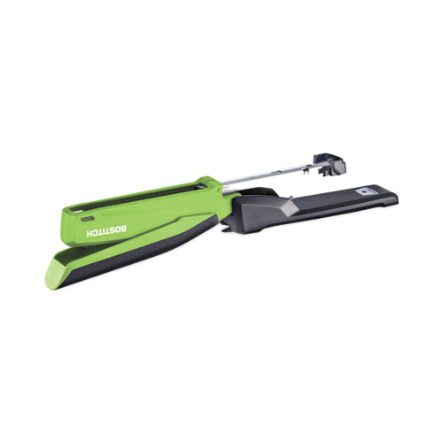 Picture of InPower One-Finger 3-in-1 Desktop Stapler with Antimicrobial Protection, 20-Sheet Capacity, Green/Black