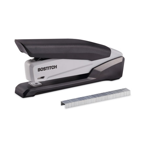 Picture of EcoStapler Spring-Powered Desktop Stapler with Antimicrobial Protection, 20-Sheet Capacity, Gray/Black