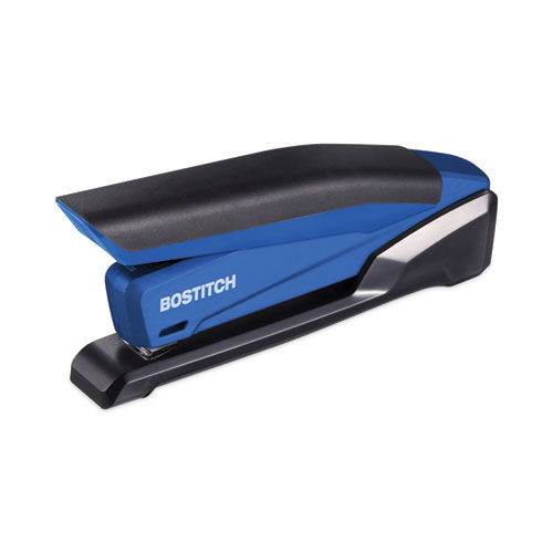 Picture of InPower One-Finger 3-in-1 Desktop Stapler with Antimicrobial Protection, 20-Sheet Capacity, Blue/Black