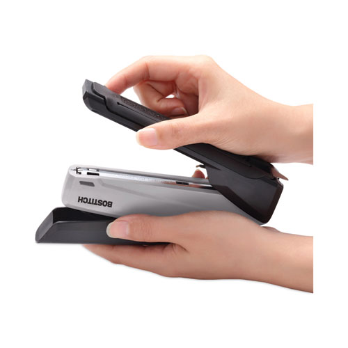 Picture of EcoStapler Spring-Powered Desktop Stapler with Antimicrobial Protection, 20-Sheet Capacity, Gray/Black