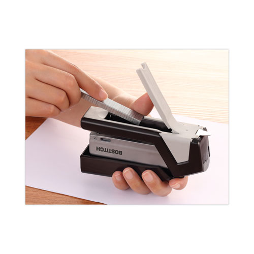 Picture of InJoy One-Finger 3-in-1 Eco-Friendly Compact Stapler, 20-Sheet Capacity, Black