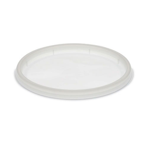 Picture of Newspring DELItainer Microwavable Container Lid, Recessed, 4.55" Diameter x 0.4" h, Translucent, Plastic, 480/Carton