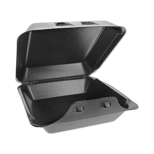 Picture of SmartLock Foam Hinged Lid Container, Large, 9 x 9.13 x 3.25, Black, 150/Carton