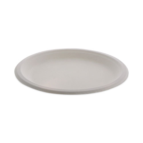 Picture of EarthChoice Compostable Fiber-Blend Bagasse Dinnerware, Plate, 9" dia, Natural, 500/Carton