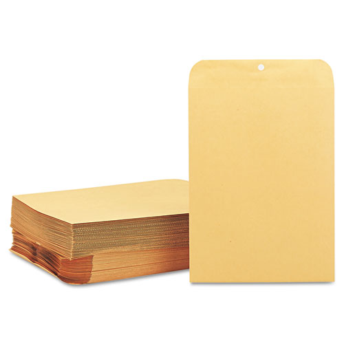 Picture of Clasp Envelope, 28 lb Bond Weight Kraft, #90, Cheese Blade Flap, Clasp/Gummed Closure, 9 x 12, Brown Kraft, 100/Box