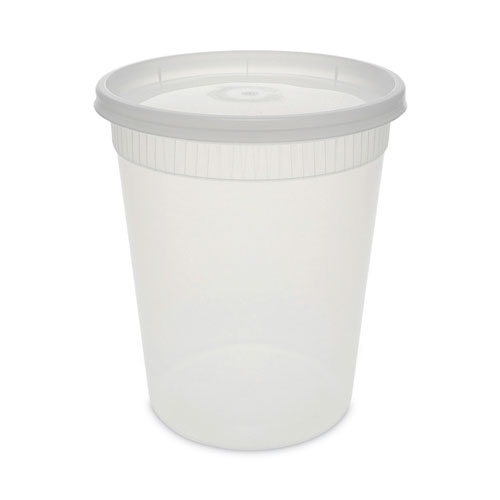 Picture of Newspring DELItainer Microwavable Container, 32 oz, 4 .55 Diameter x 5.55 h, Clear, Plastic, 240/Carton