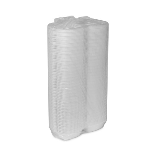 Picture of Foam Hinged Lid Container, Single Tab Lock, 5.13 x 5.13 x 2.5, White, 500/Carton