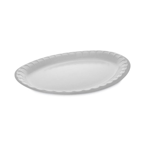 Picture of Placesetter Deluxe Laminated Foam Dinnerware, Oval Platter, 11.5 x 8.5, White, 500/Carton