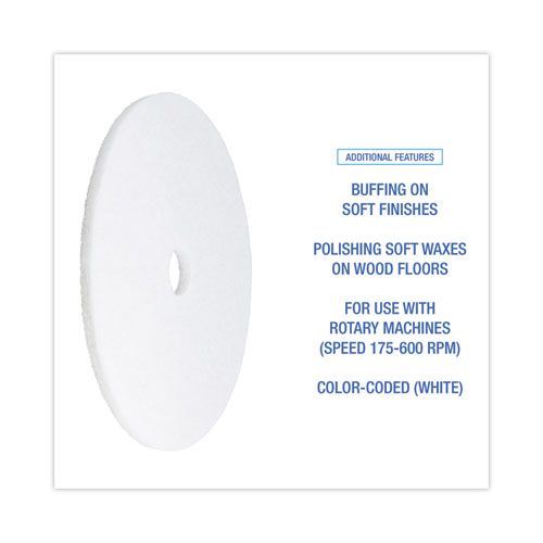 Picture of Polishing Floor Pads, 24" Diameter, White, 5/Carton