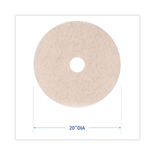 Picture of Natural Hog Hair Burnishing Floor Pads, 20" Diameter, Tan, 5/Carton