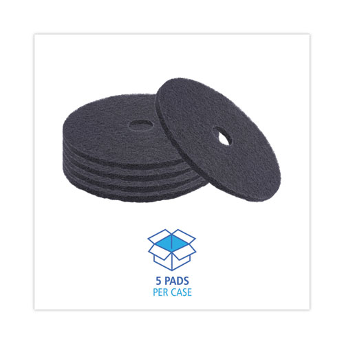 Picture of Stripping Floor Pads, 20" Diameter, Black, 5/Carton