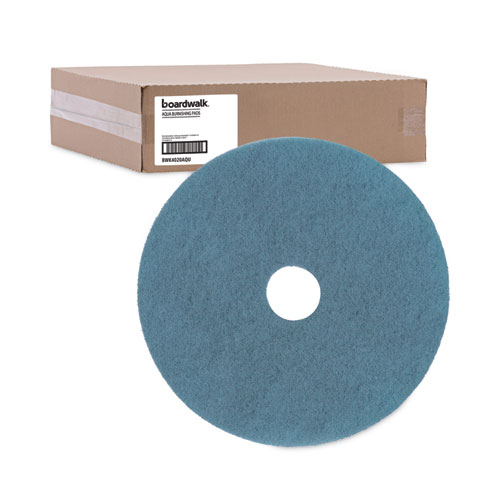 Picture of Burnishing Floor Pads, 20" Diameter, Aqua, 5/Carton