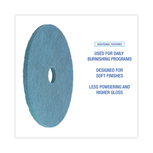 Picture of Burnishing Floor Pads, 20" Diameter, Aqua, 5/Carton